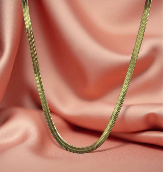 Klassische Herringbone-Kette – Goldfarben, aus Edelstahl